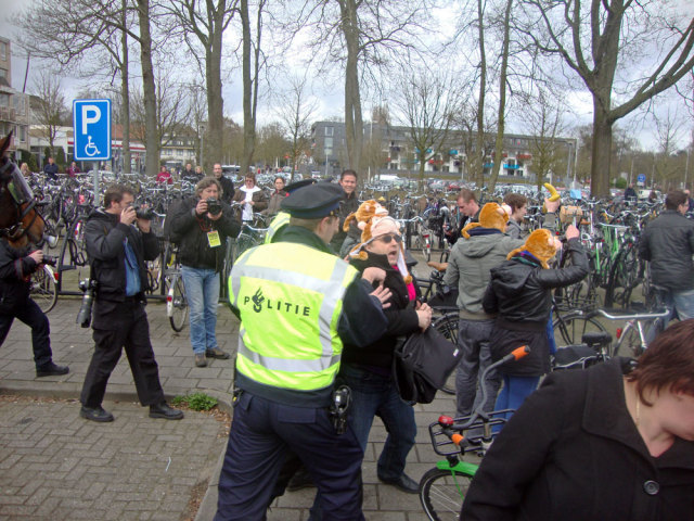 'National Bananas Front' demonstration in Ede, March 26th 2011. Photo: Karen Eliot
