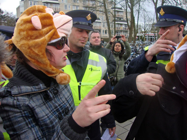'National Bananas Front' demonstration in Ede, March 26th 2011. Photo: Karen Eliot
